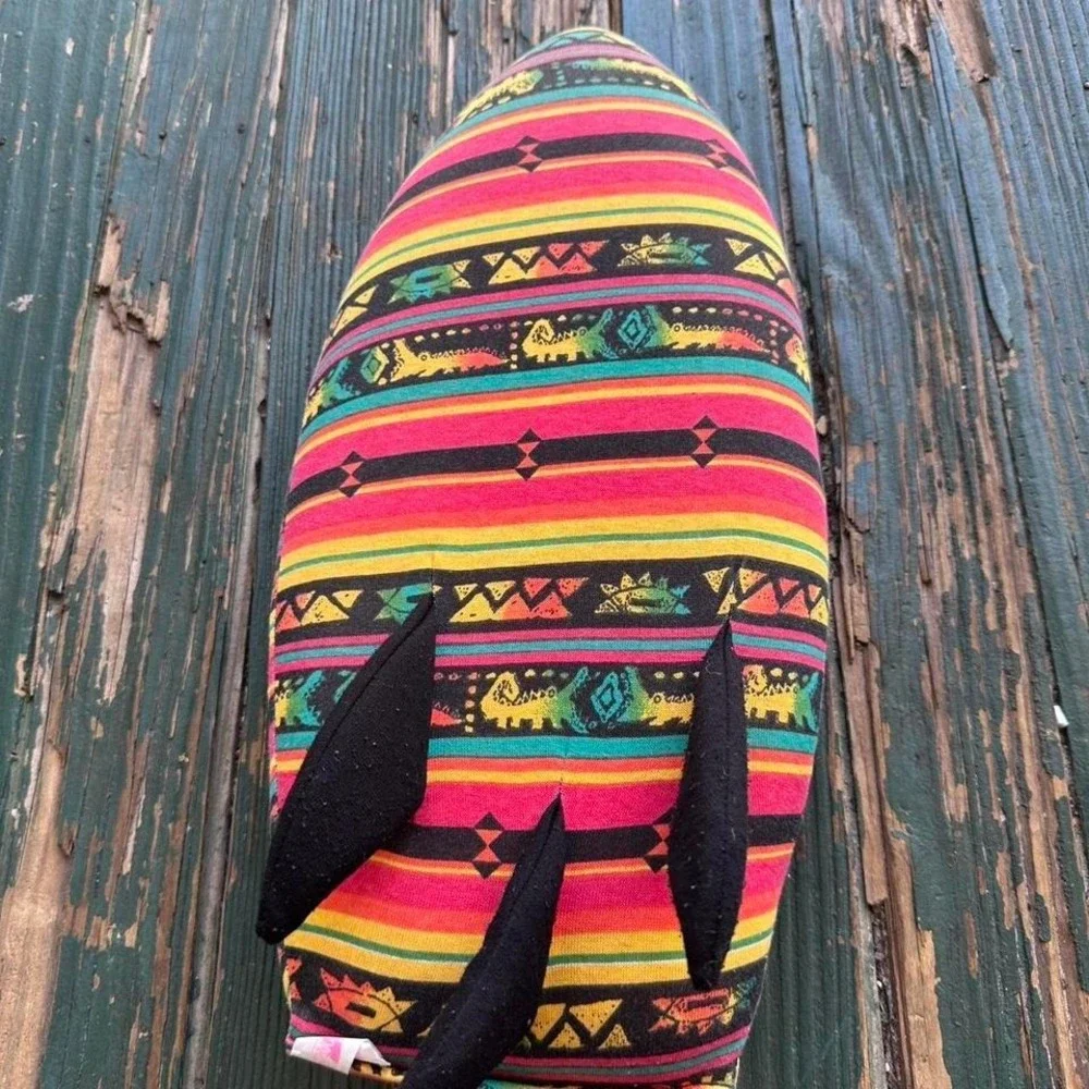 Vintage Betty Boards Surfboard Plush Pillow 90s Retro Lizard Print Pink 22